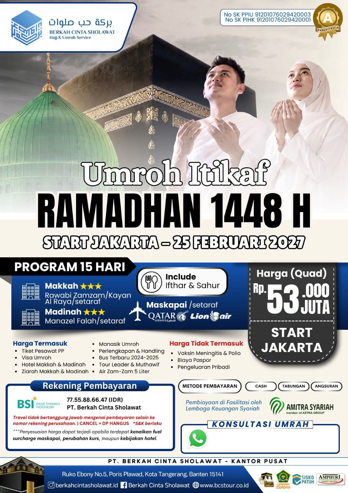 Umroh Itikaf Ramadhan 1448 H